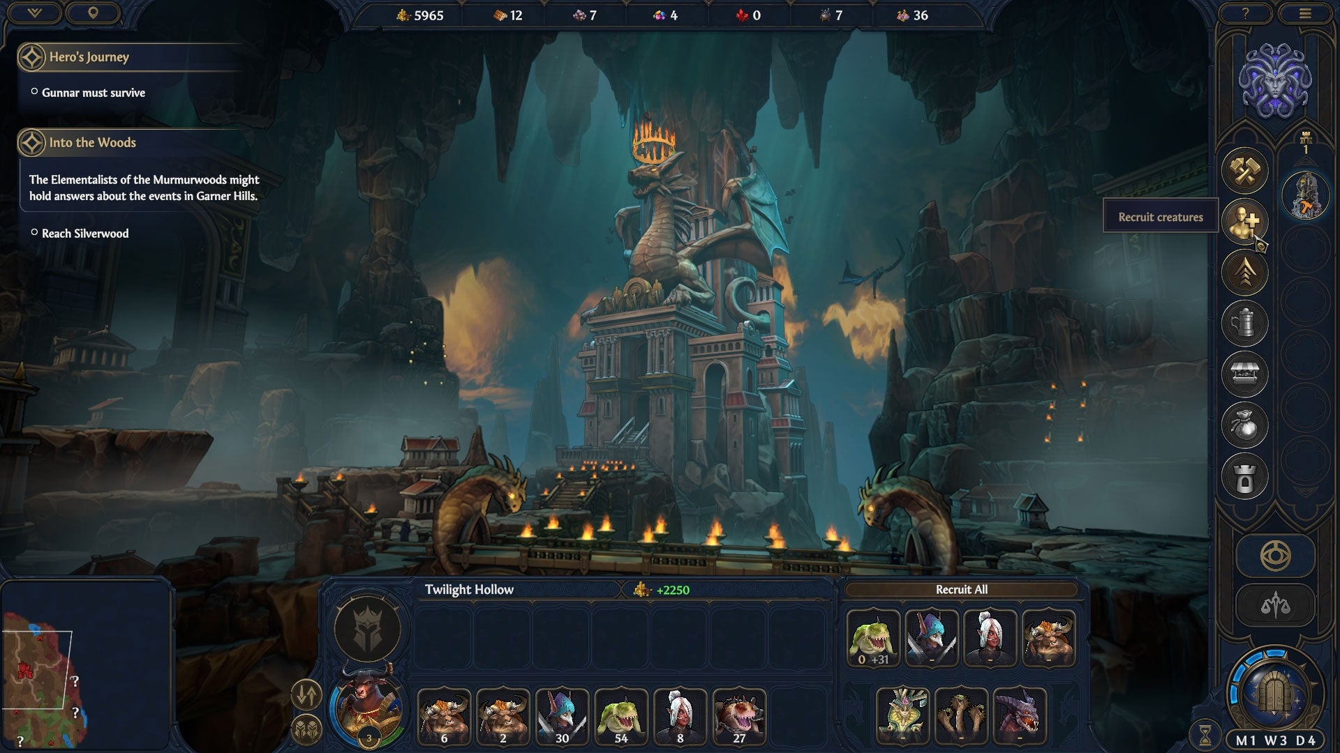 The citadel screen in Heroes of Might & Magic: Olden Era