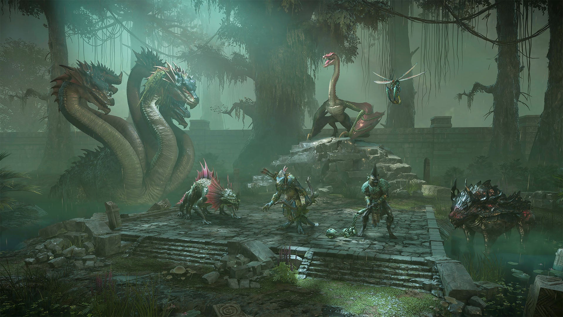 nasty monsters in a swamp scene in Heroes of Might and Magic 3 Remake