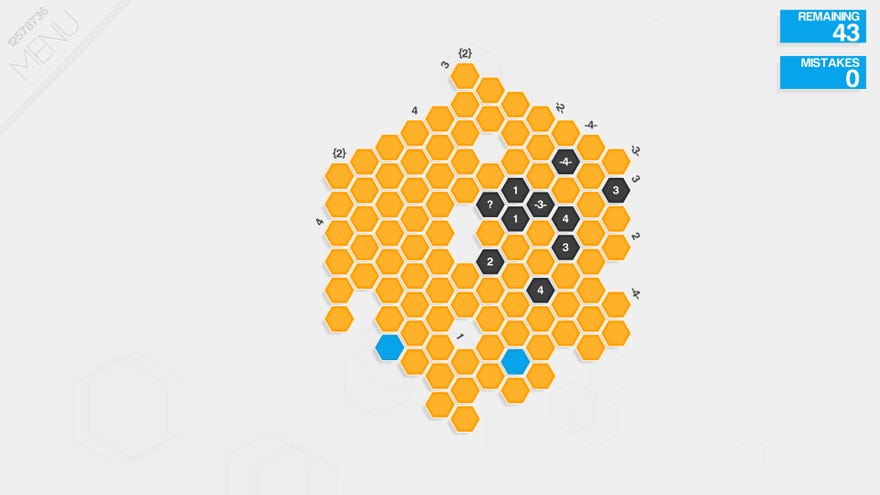 Hexy puzzling in a Hexcells Infinite screenshot.