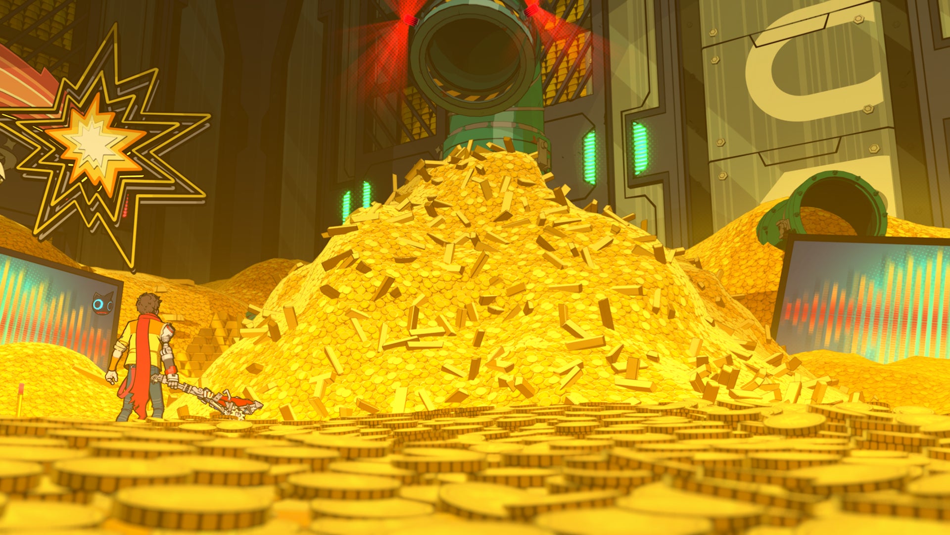 Hi-Fi RUSH, Chai is looking at a big pile of money