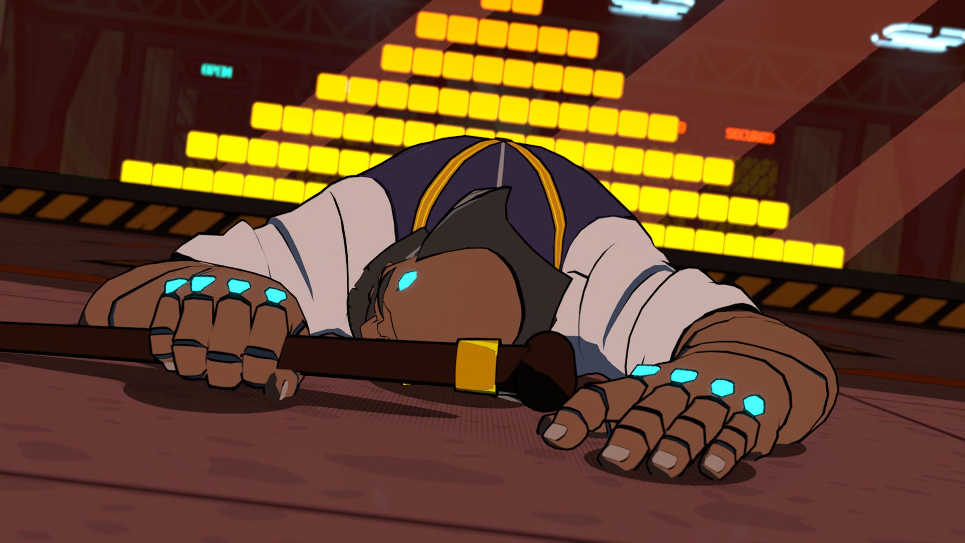 Hi-Fi RUSH, Roquefort is face down on the floor