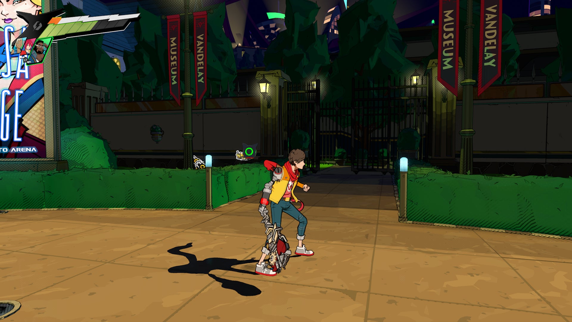 Hi-Fi RUSH, Chai is facing the open gates near the Vandelay Museum.