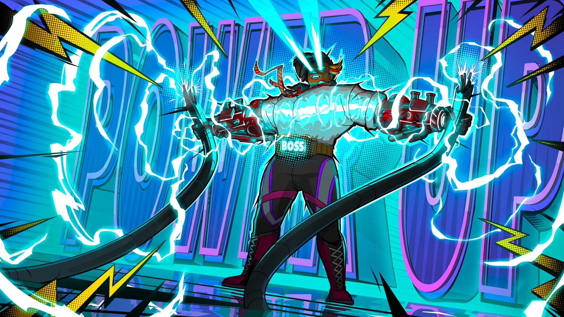 Hi-Fi RUSH, Rekka is grabbing onto electric cables to gain electric abilities.
