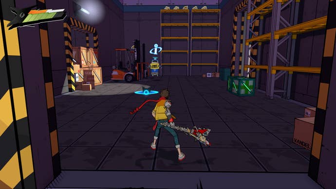 Hi-Fi RUSH, Chai is in a room with Smidge and to the left is a blocked doorway in Track Two