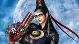 Bayonetta adjusts her glasses with her gun to the backdrop of the moon