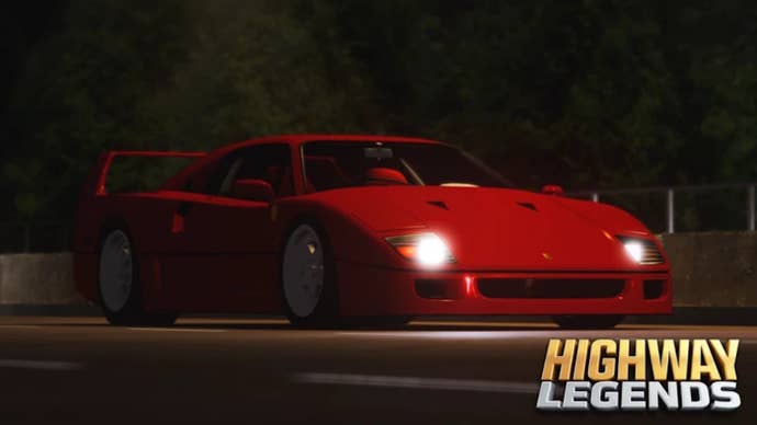 A red sports car in Highway Legends
