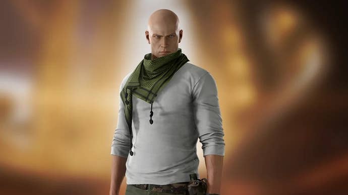 Agent 47 of hitting men fame, wearing a bully scarf.