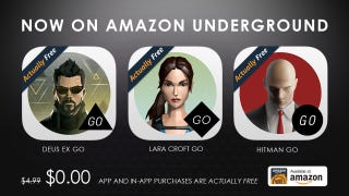 Hitman, Deus Ex and Lara Croft GO apps now free through Amazon Underground
