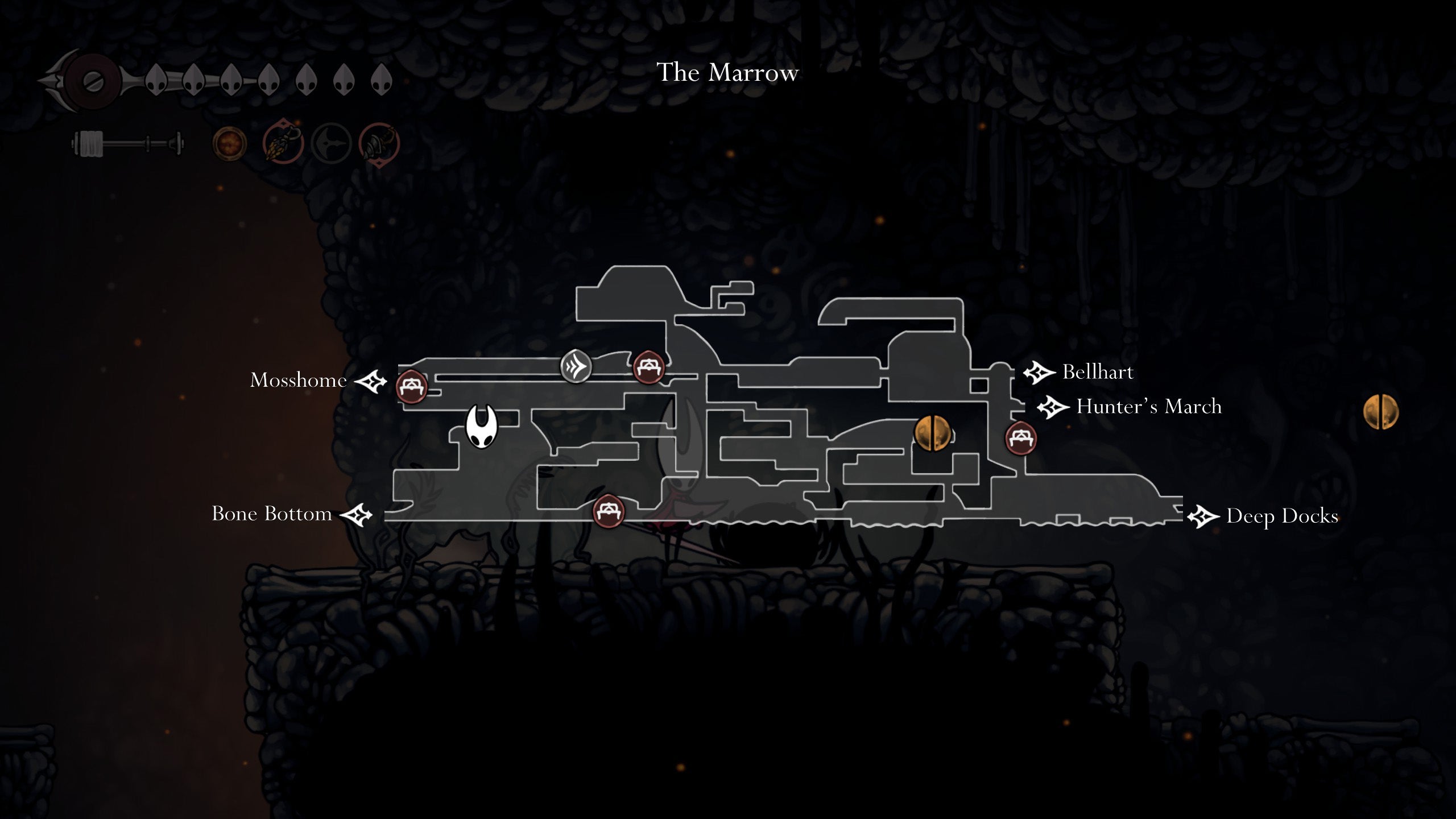 The map location of the first Flintbeetle in Hollow Knight Silksong. - 5
