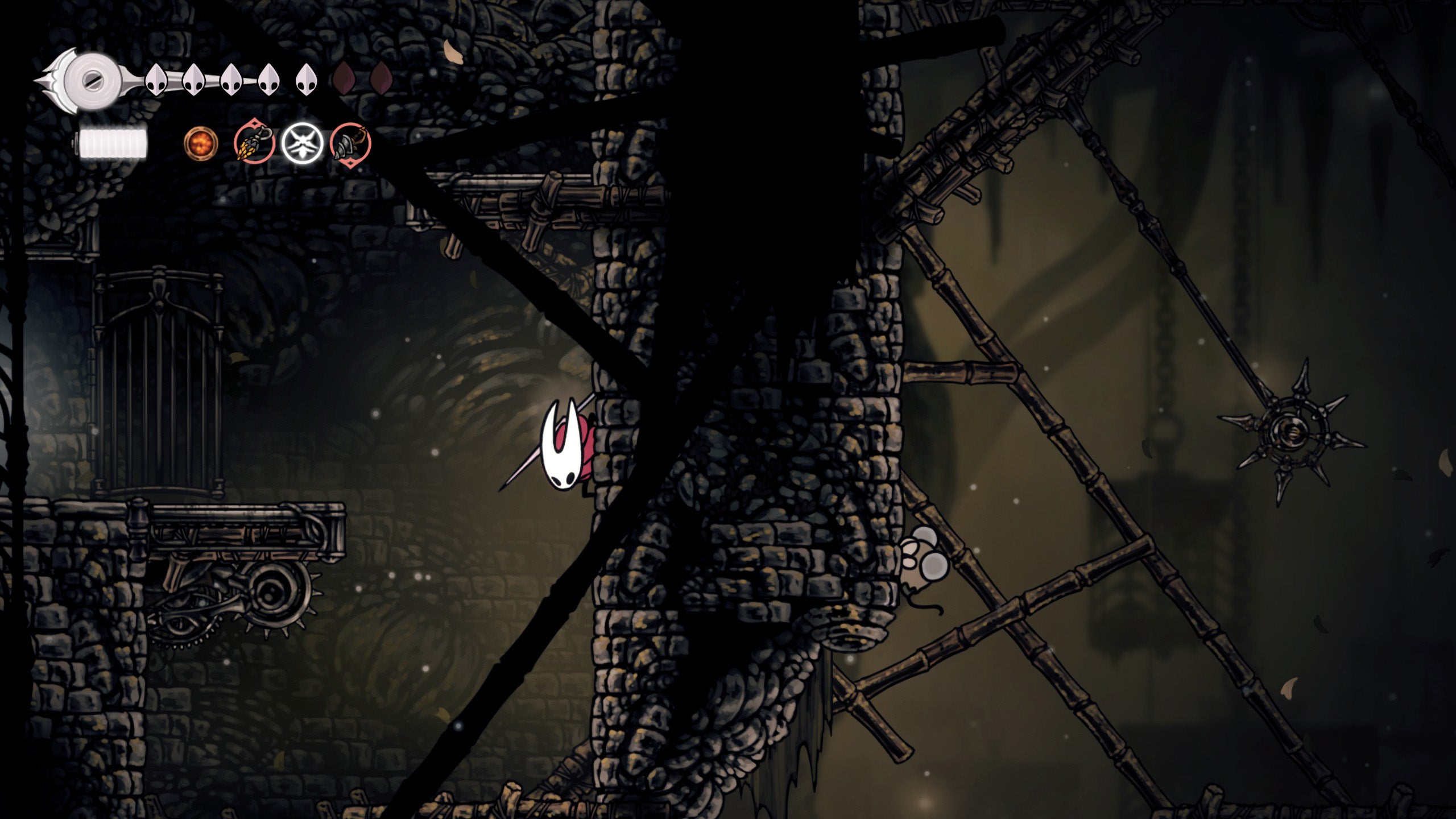 Hornet near a door leading toward the Sinner's Road bench in Hollow Knight Silksong. - 6