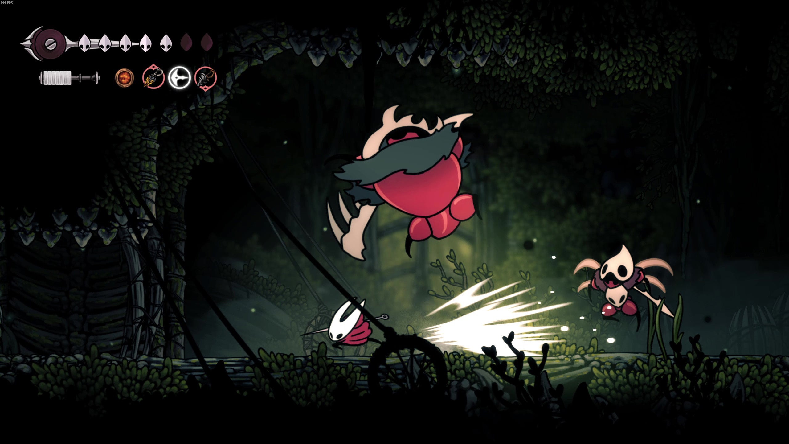 A Skarrgard using a jump attack in Hollow Knight Silksong. - 5