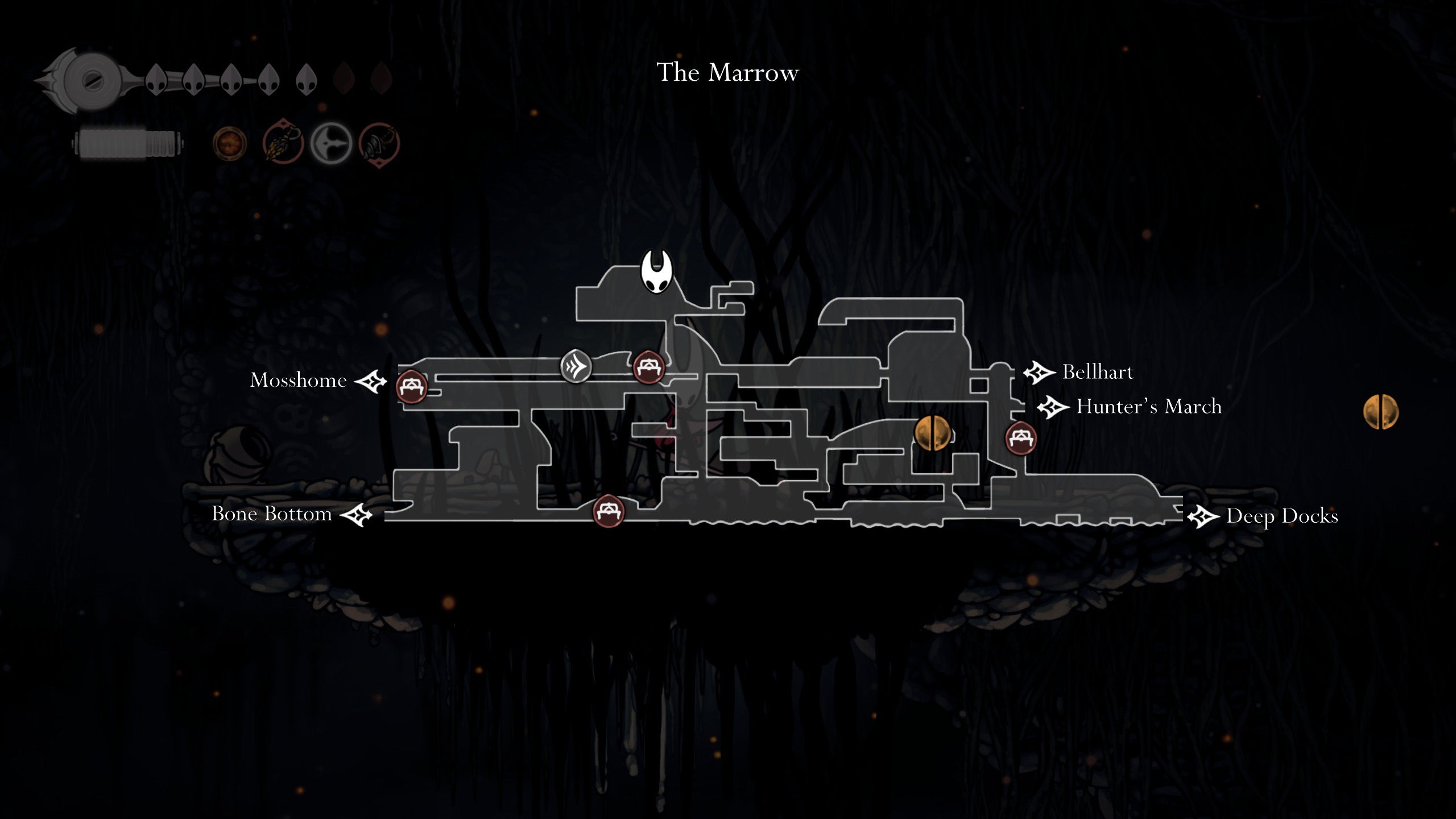 The map location of the third-Flintbeetle in Hollow Knight Silksong. - 8
