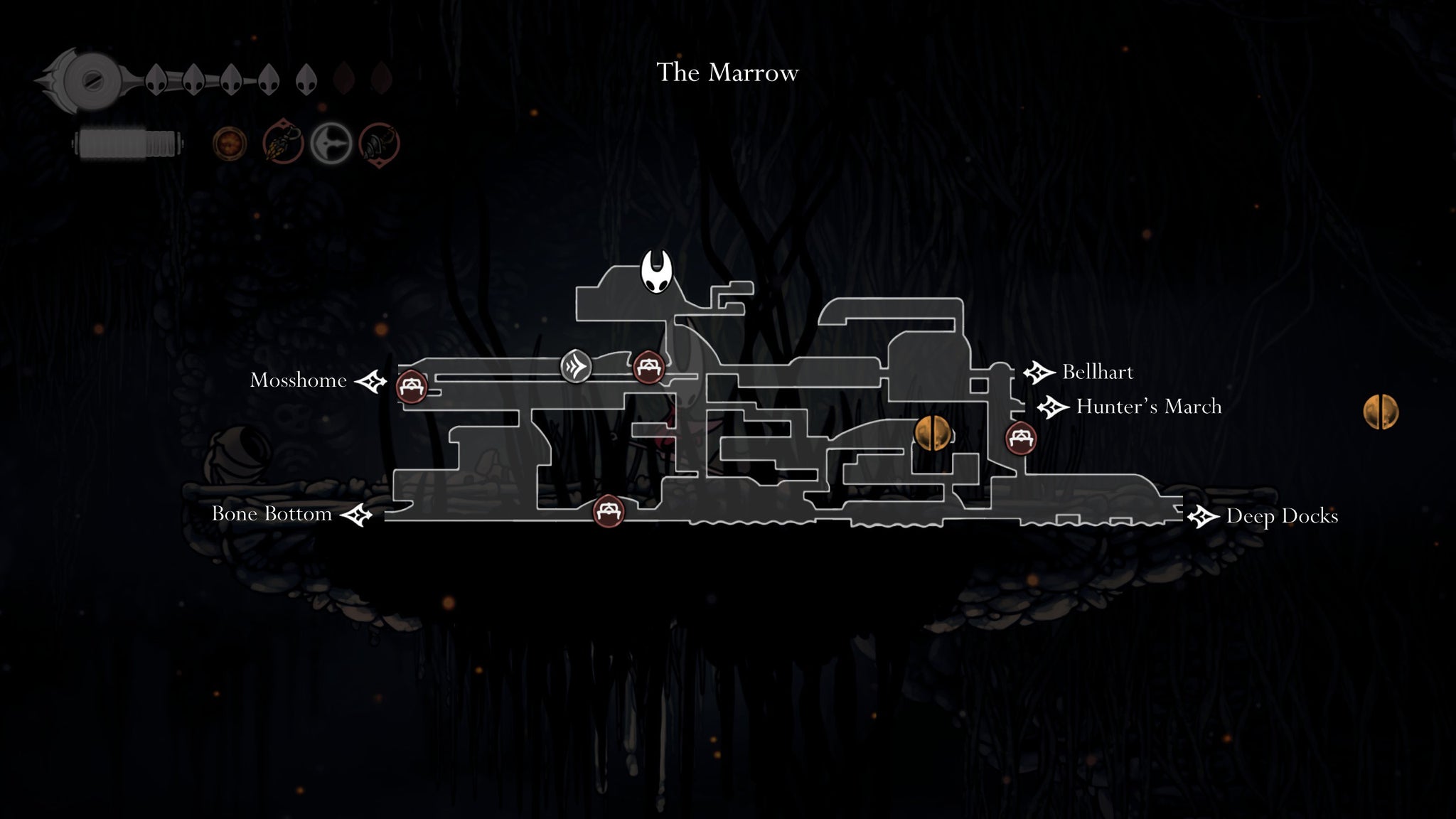 The map location of the third-Flintbeetle in Hollow Knight Silksong. - 8