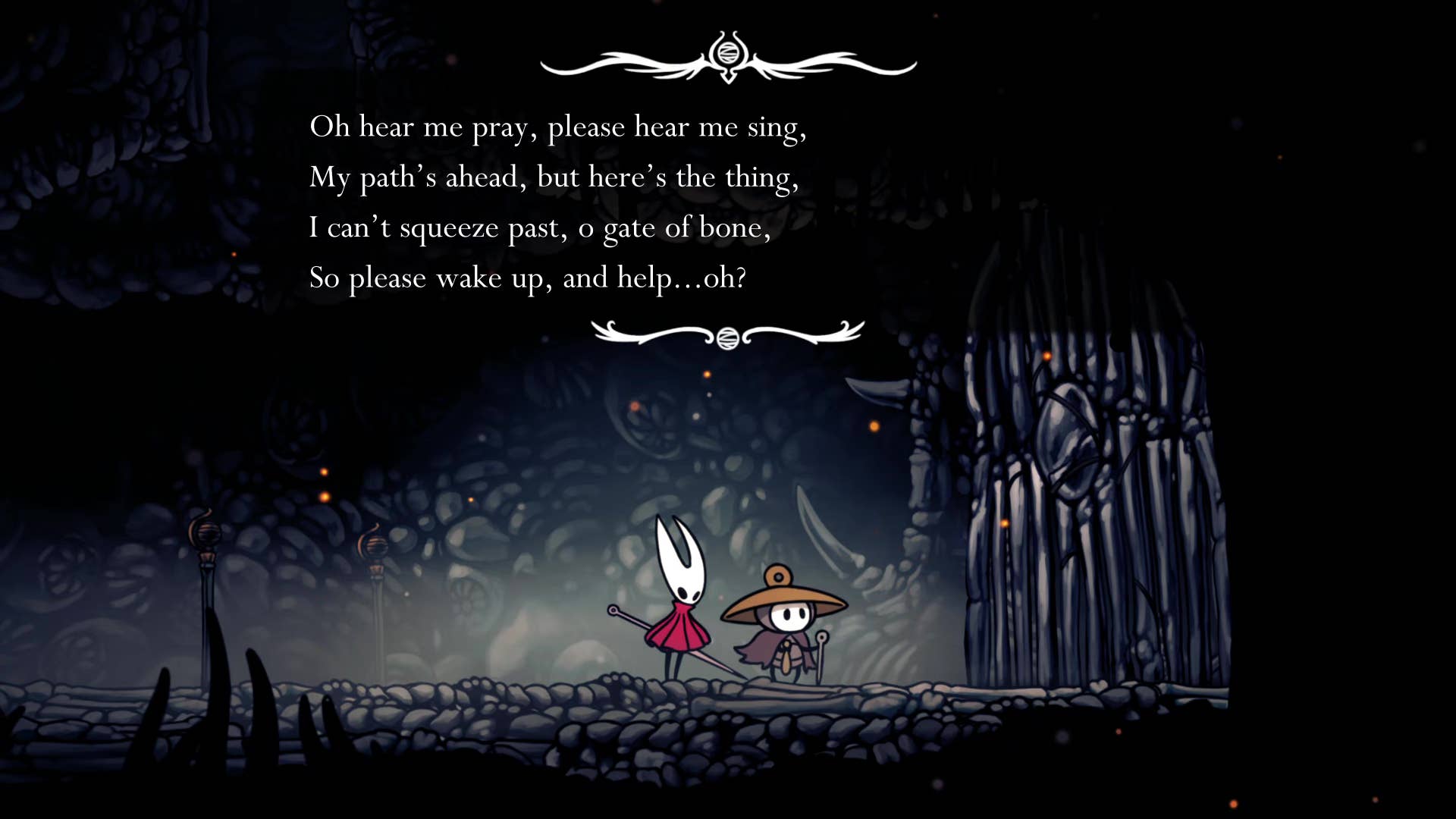 Screenshot of Hollow Knight: Silksong showing the path through Marrows and Mosshome.