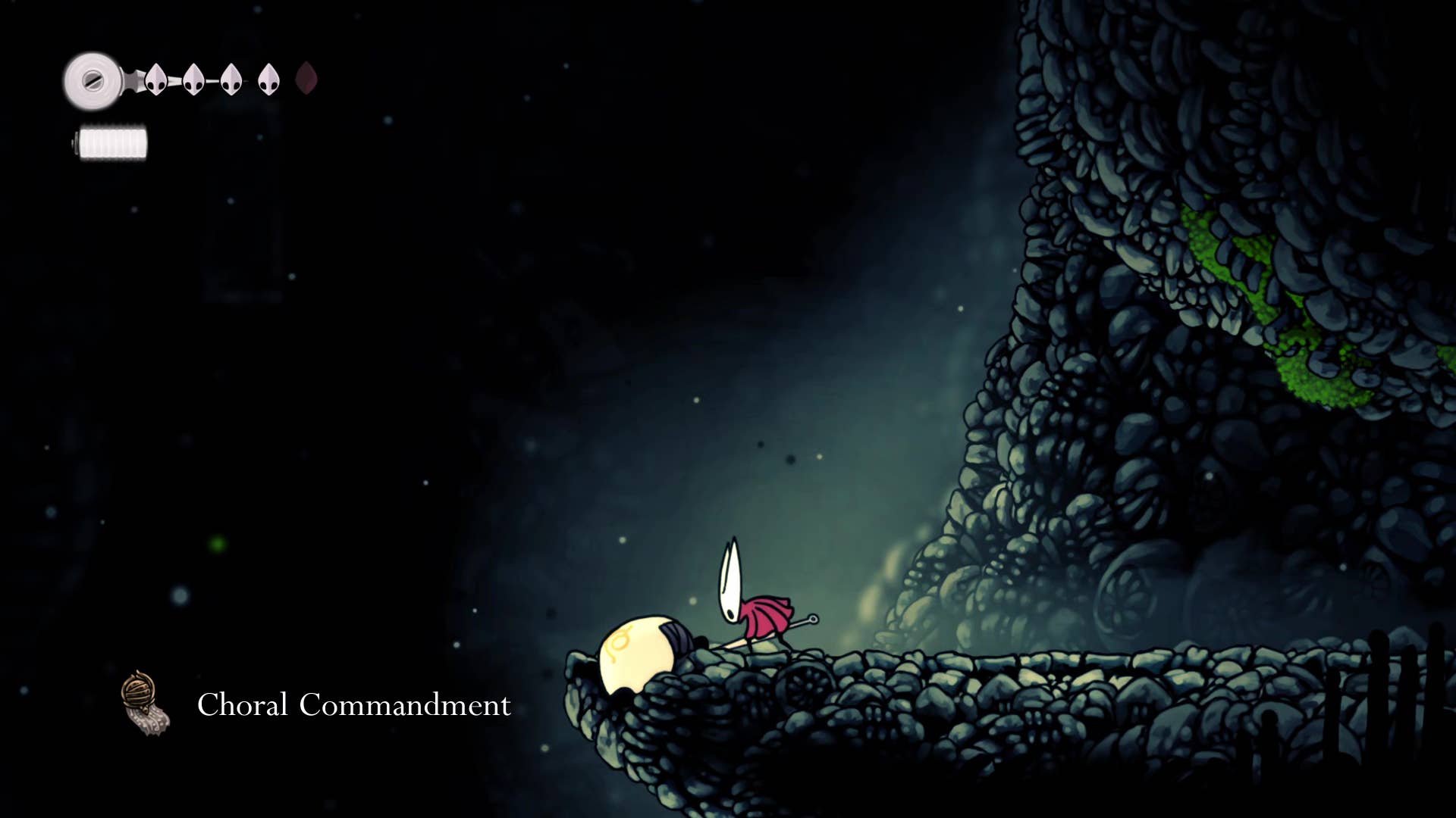 Screenshot of Hollow Knight: Silksong showing the path through Marrows and Mosshome.