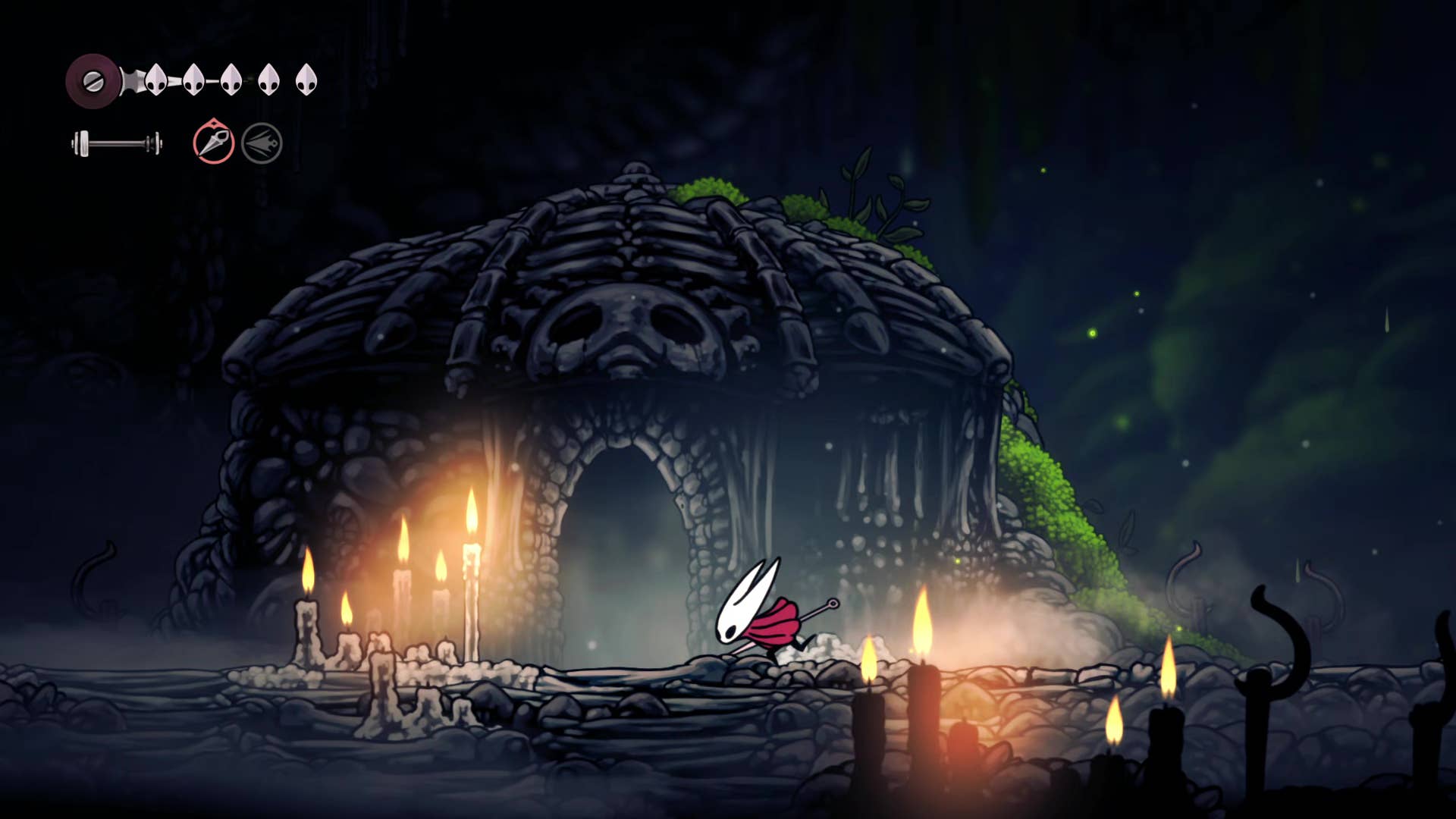 Hollow Knight screenshot: Silkson shows his way into the Wanderer's Chapel.