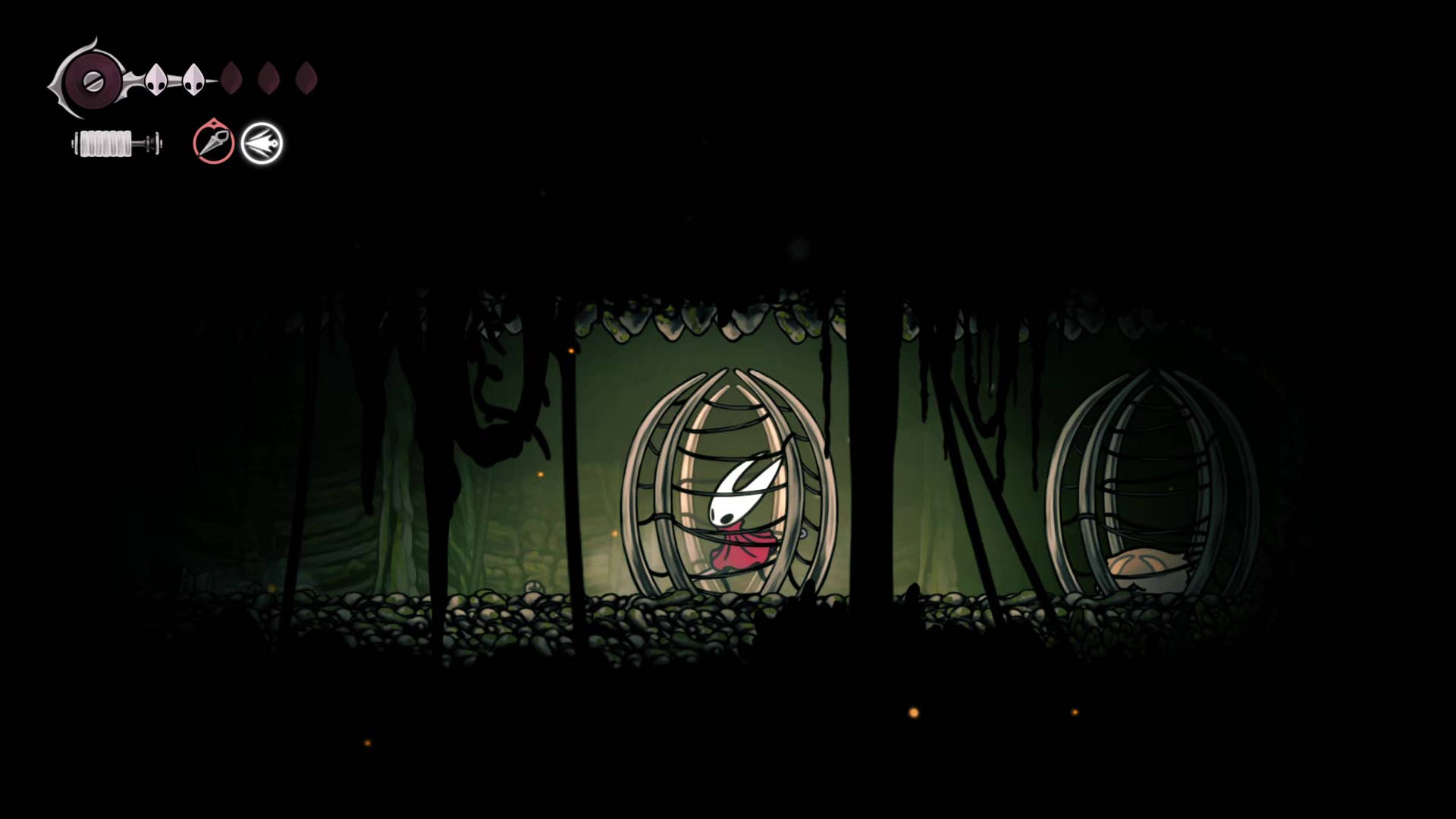 Screenshot of Hollow Knight: Silksong shows the path through the far field.