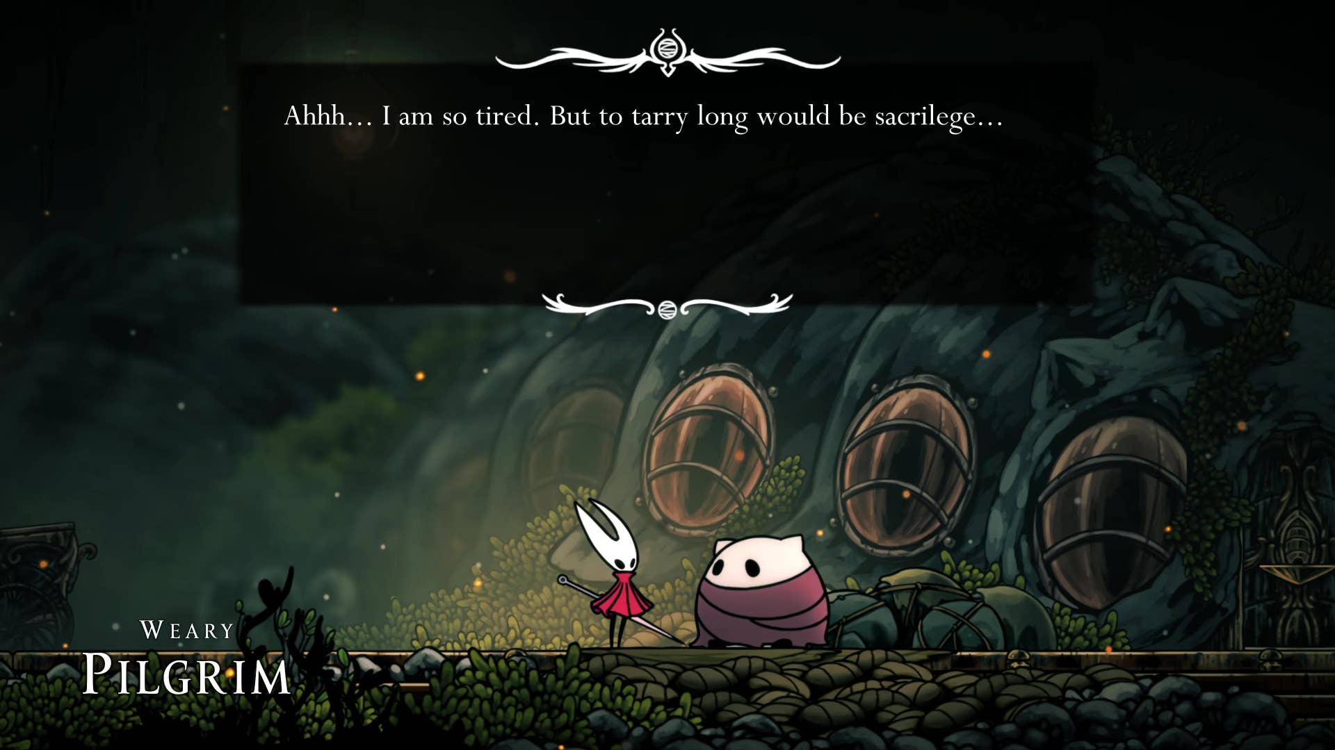Screenshot of Hollow Knight: Silksong shows the path through the far field.