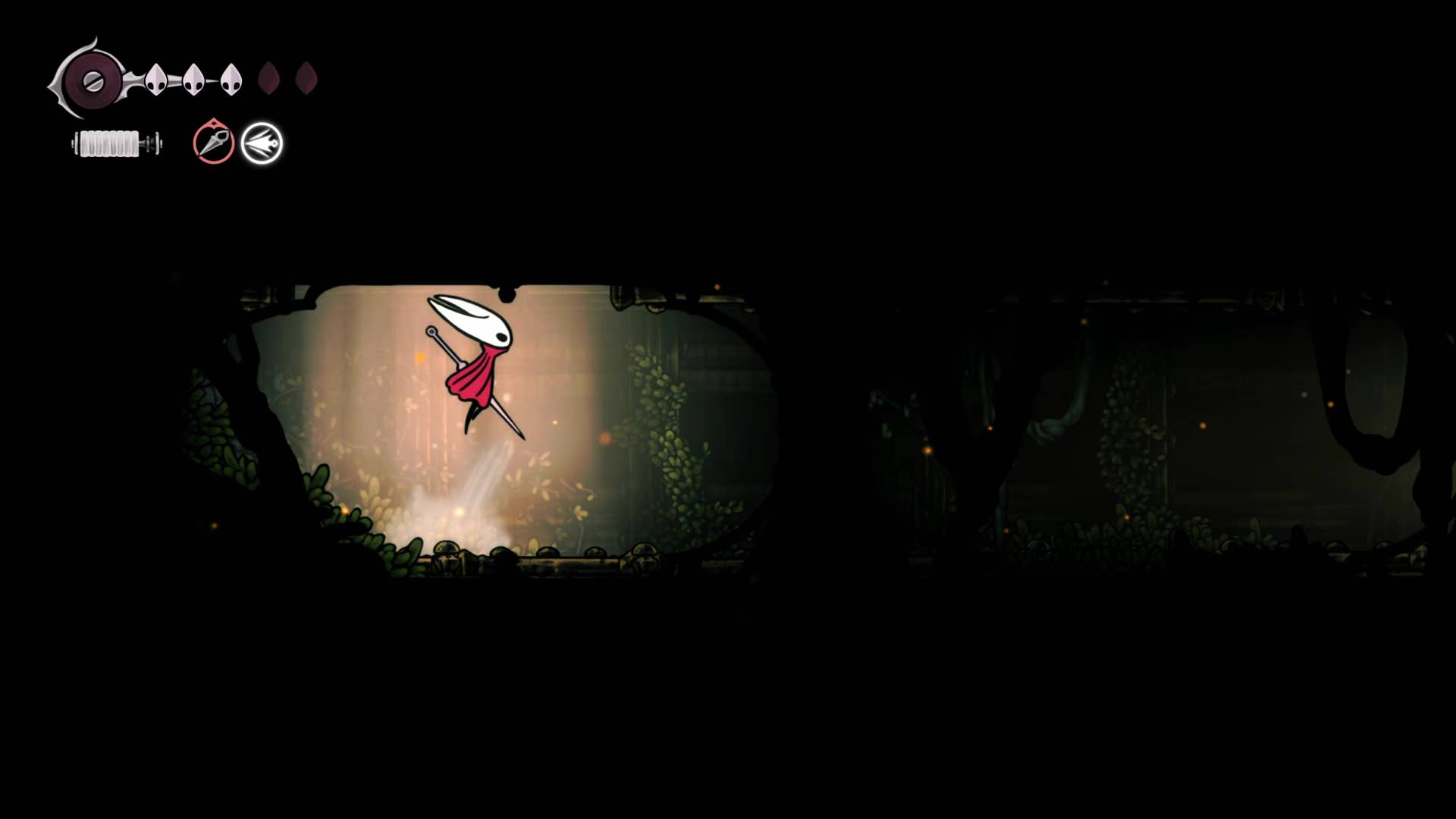Screenshot of Hollow Knight: Silksong shows the path through the far field.