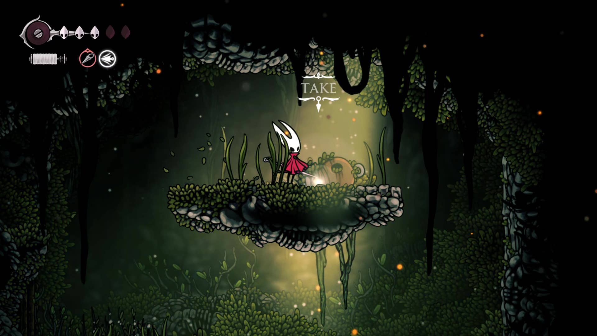Screenshot of Hollow Knight: Silksong shows the path through the far field.