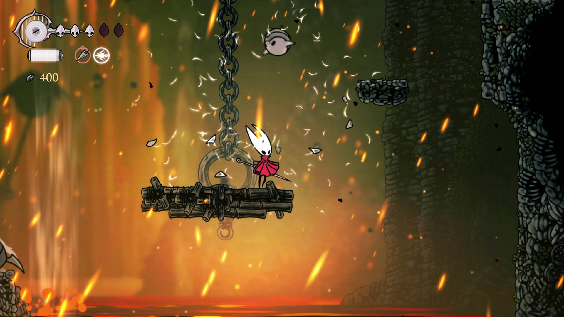 Screenshot of Hollow Knight: Silksong shows the path through the far field.