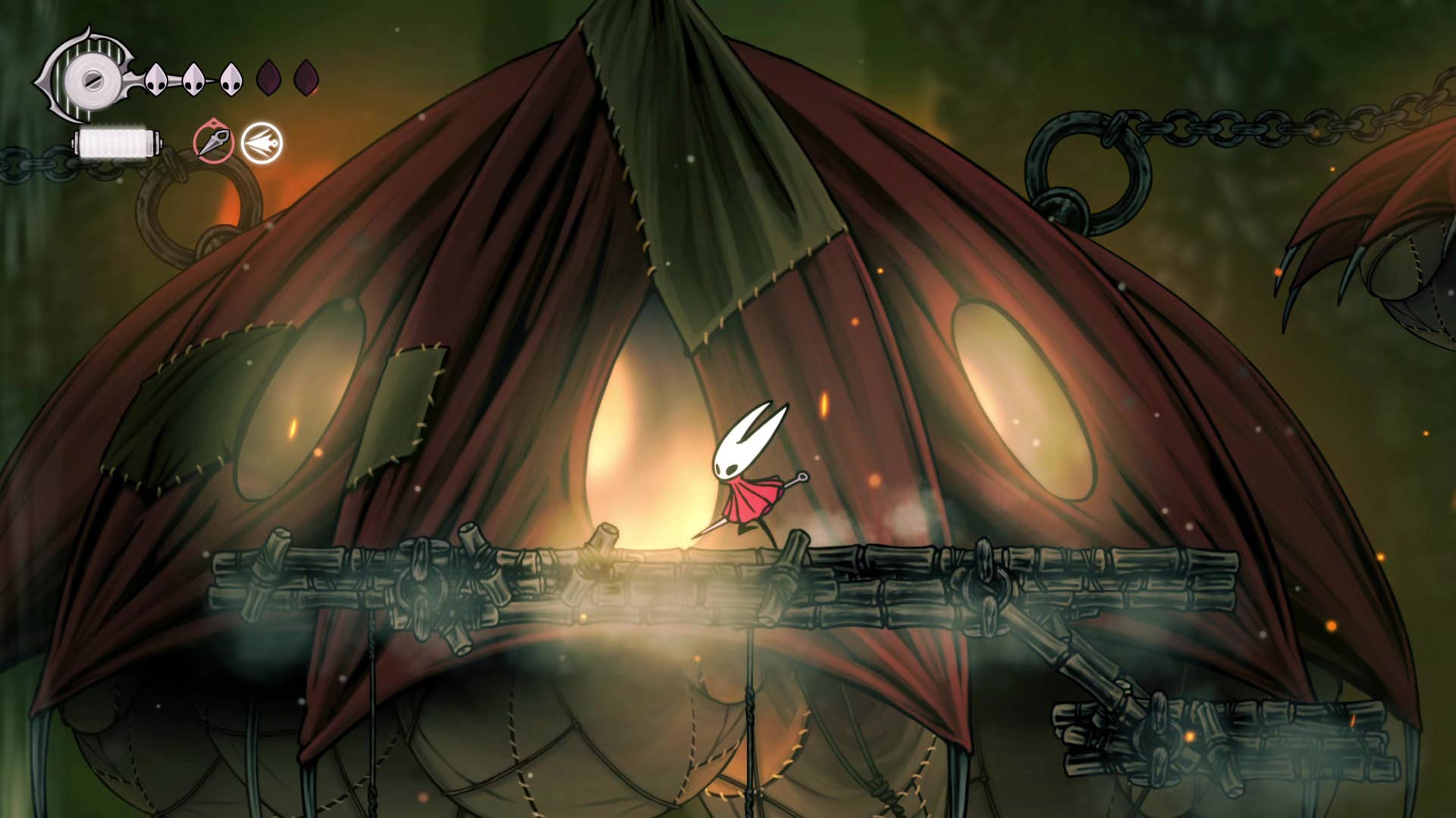 Screenshot of Hollow Knight: Silksong shows the path through the far field.