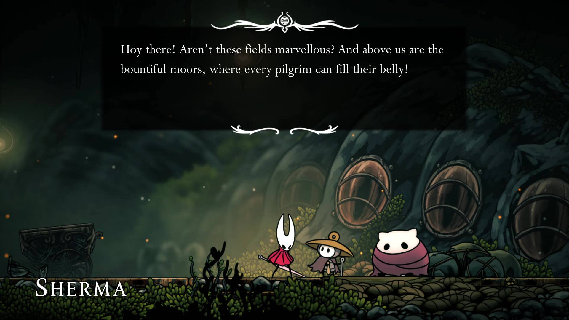 Screenshot of Hollow Knight: Silksong shows the path through the far field.