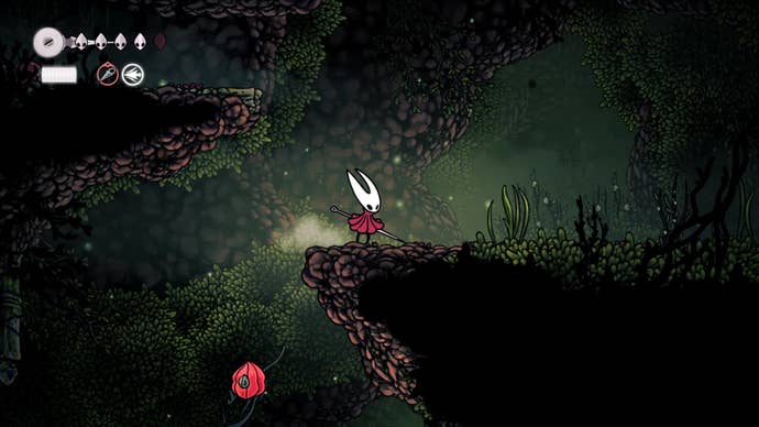 A screenshot of Hollow Knight: Silksong showing the path through Hunter's March.