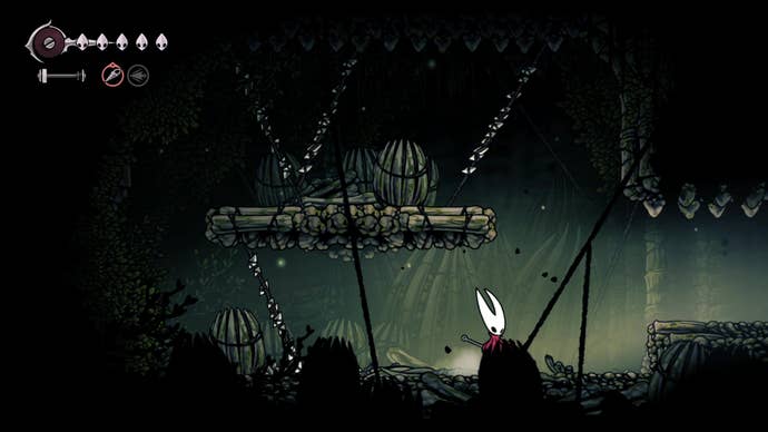 A screenshot of Hollow Knight: Silksong showing the path through Hunter's March.