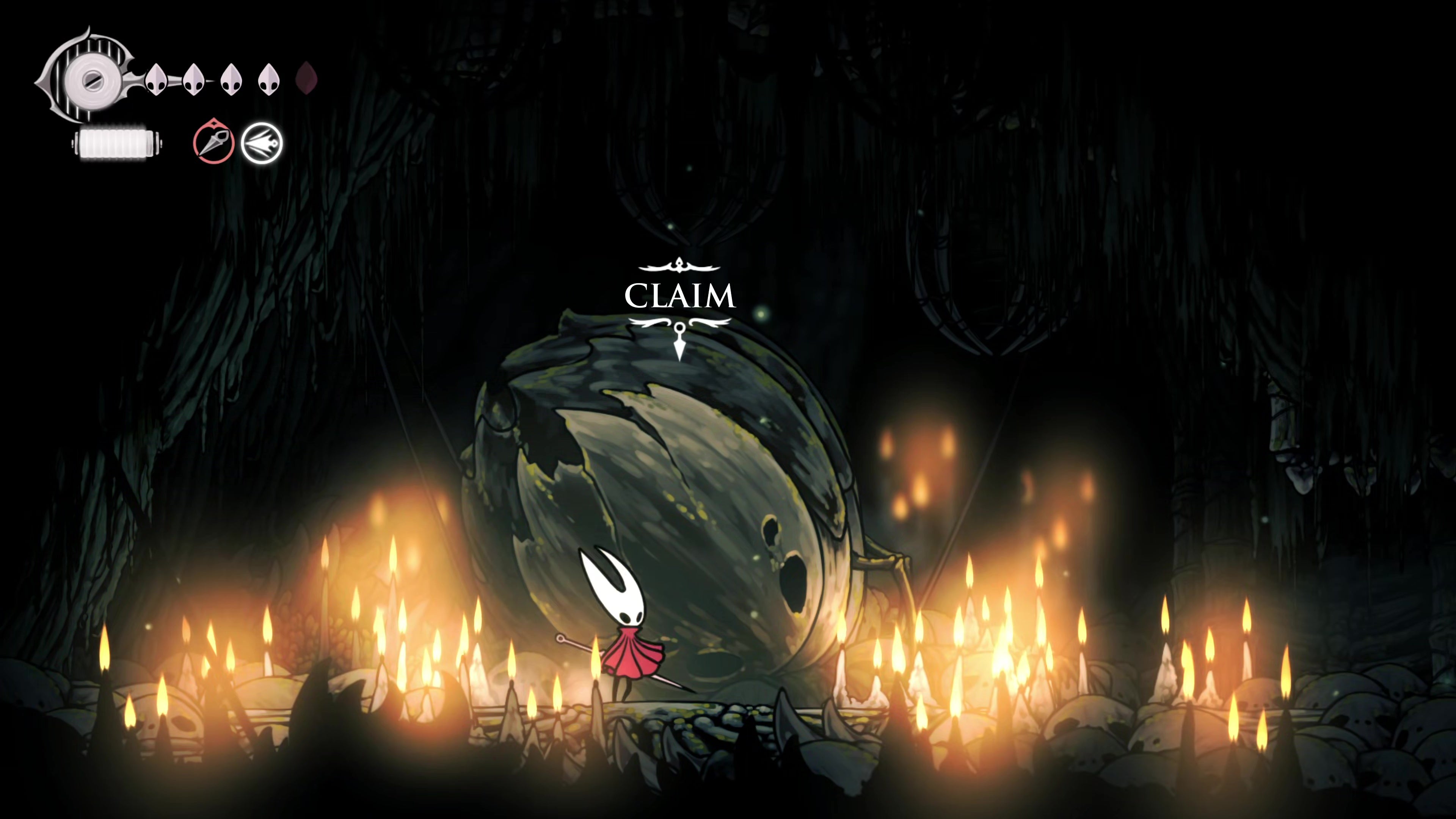 A screenshot of Hollow Knight: Silksong showing the path through Hunter's March. - 36
