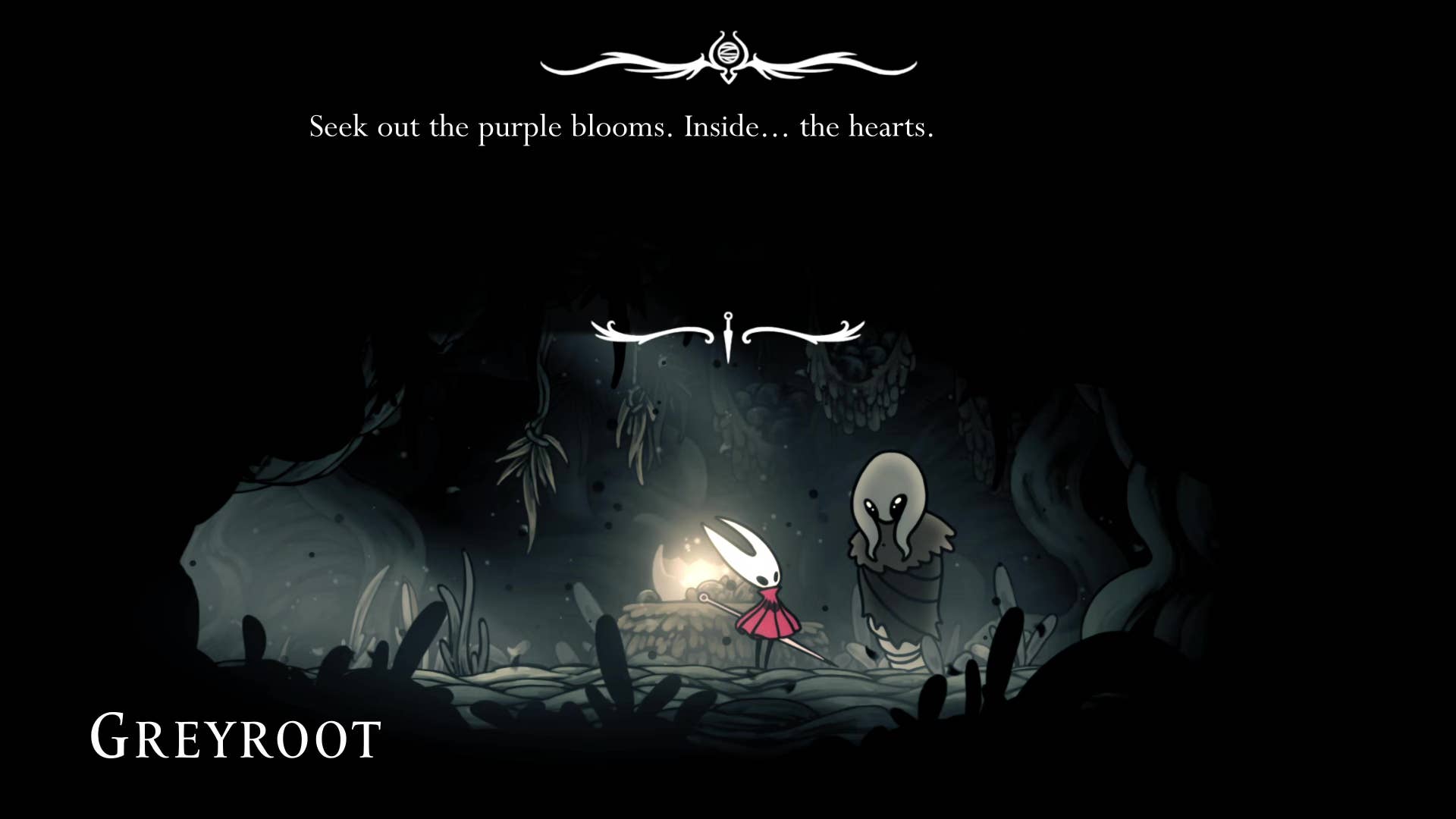 Screenshot of Hollow Knight: Silkson showing a pass through Shellwood.
