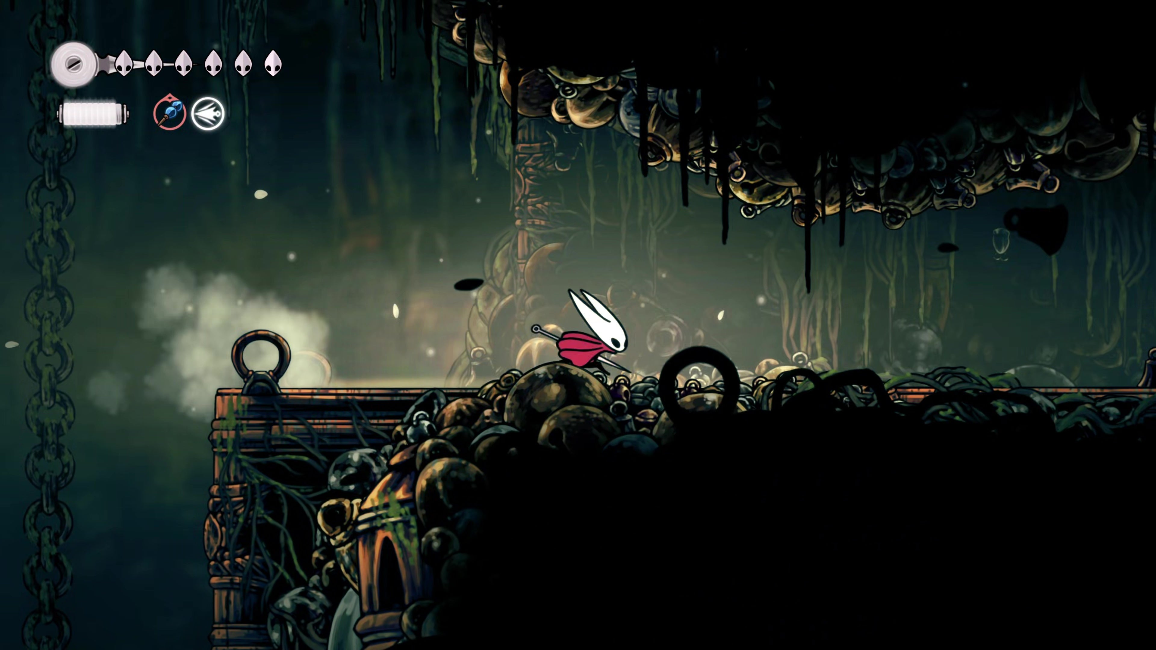 Hornet runs towards the entrance to the upper bellveins near Bellhart in Hollow Knight: Silksong. - 5