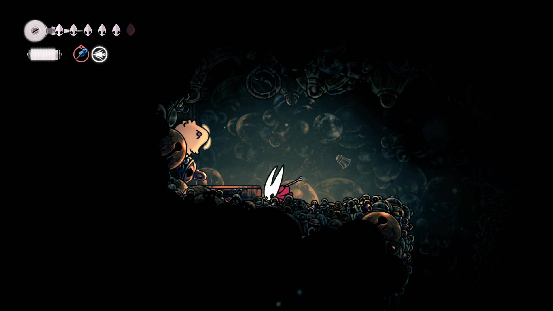 Screenshot of Hollow Knight: Silksong showing the path through Bellhart.