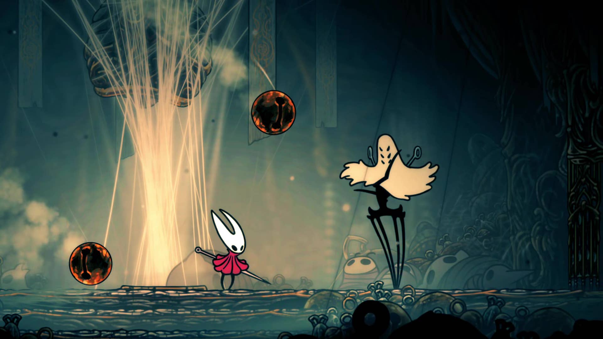 Screenshot of Hollow Knight: Silksong showing the path through Bellhart.