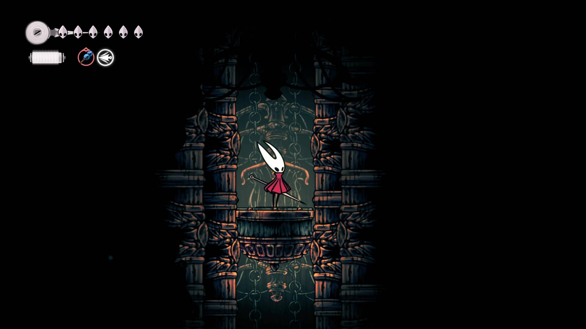 Screenshot of Hollow Knight: Silksong showing the path through Bellhart.