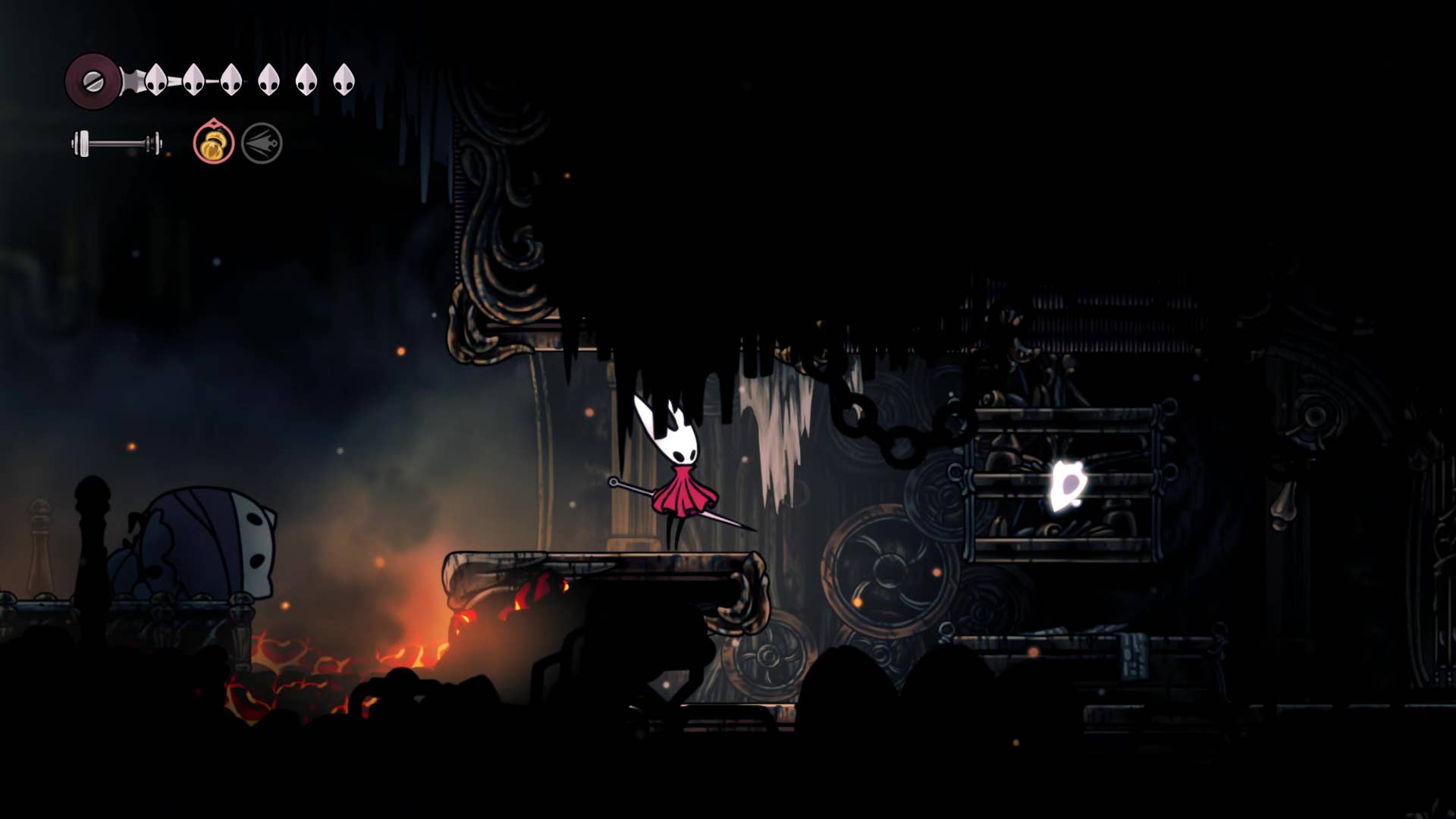 Screenshot of Hollow Knight: Silksong showing paths through various different miscellaneous quest regions in Act 1.