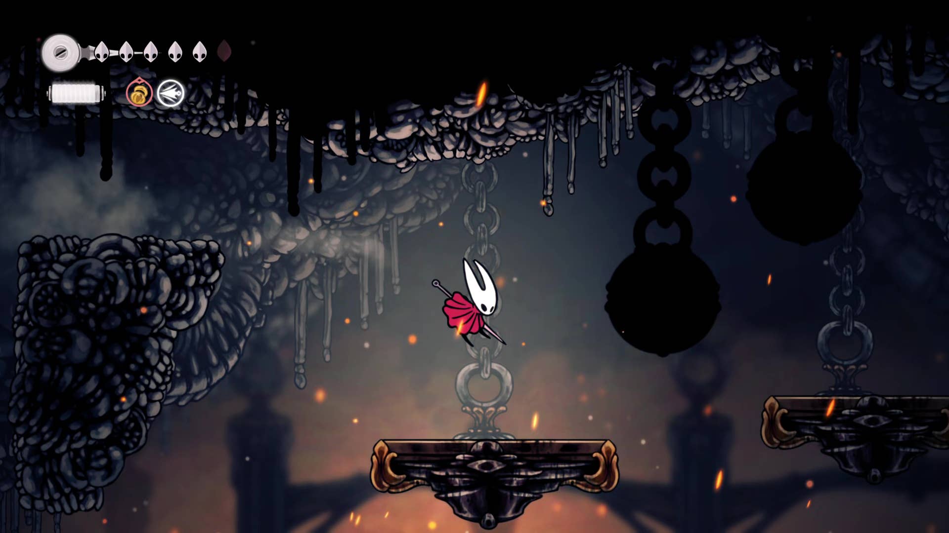 Screenshot of Hollow Knight: Silksong showing paths through various different miscellaneous quest regions in Act 1.