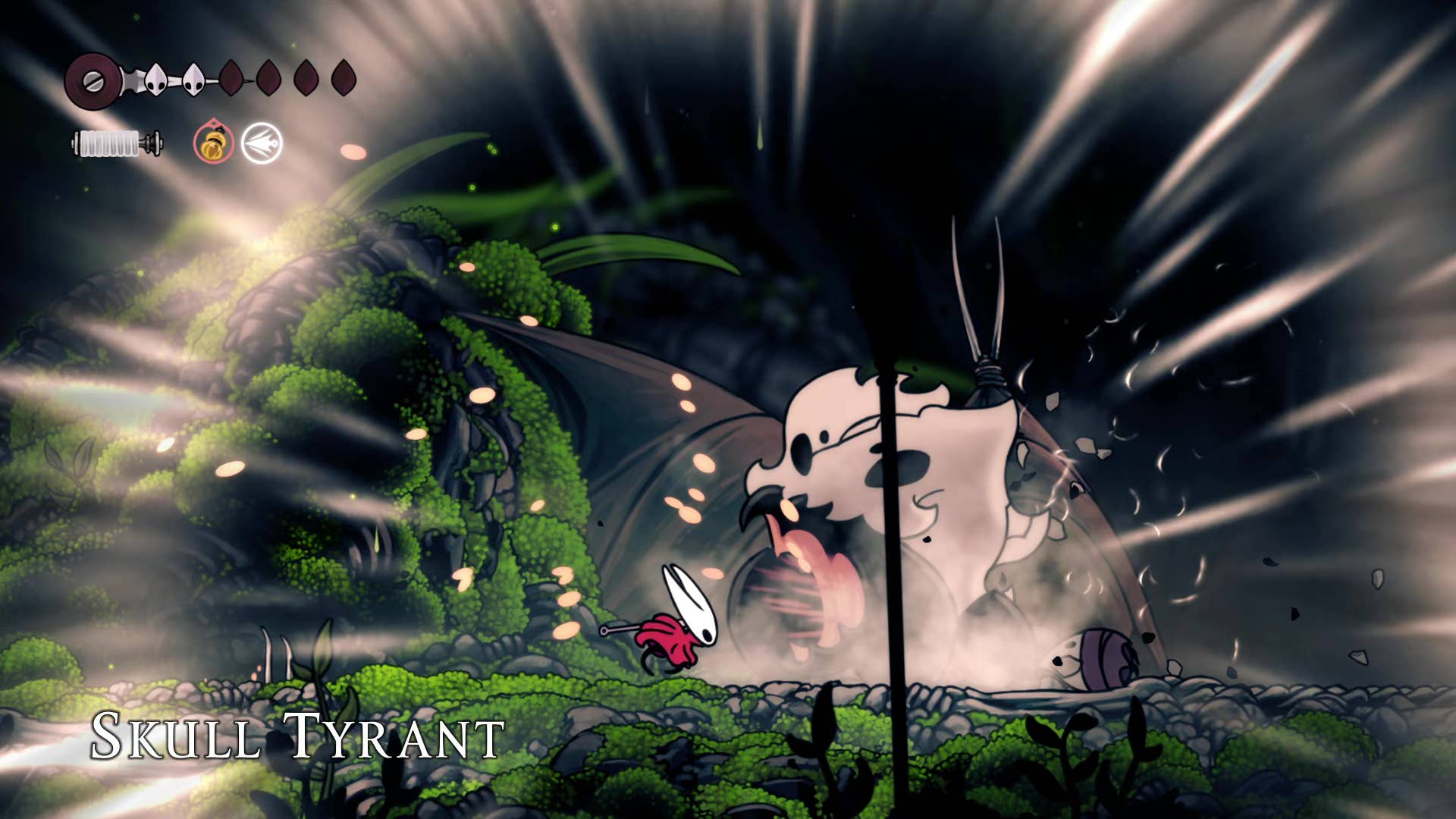Screenshot of Hollow Knight: Silksong showing paths through various different miscellaneous quest regions in Act 1.