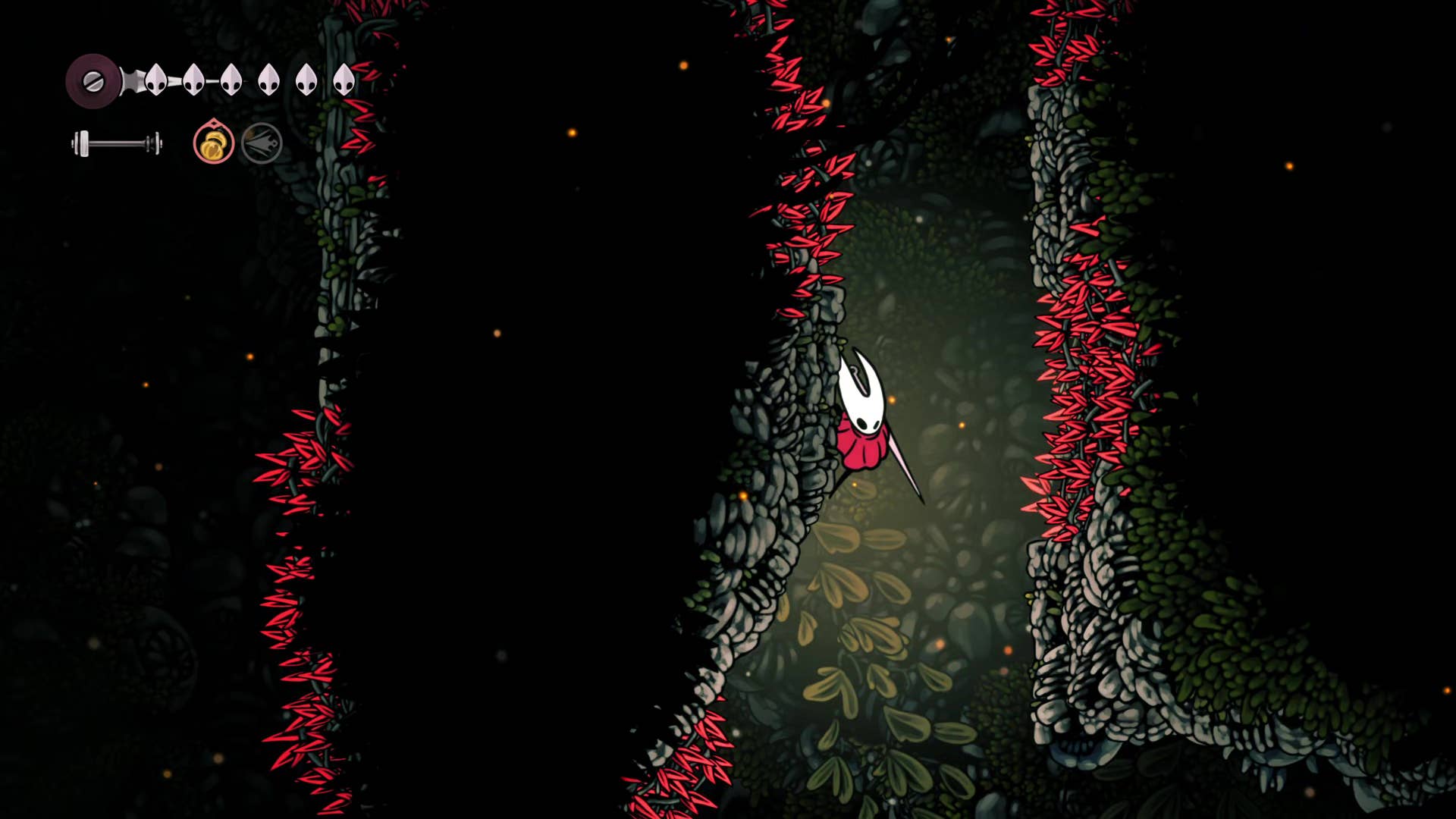 Screenshot of Hollow Knight: Silksong showing paths through various different miscellaneous quest regions in Act 1.