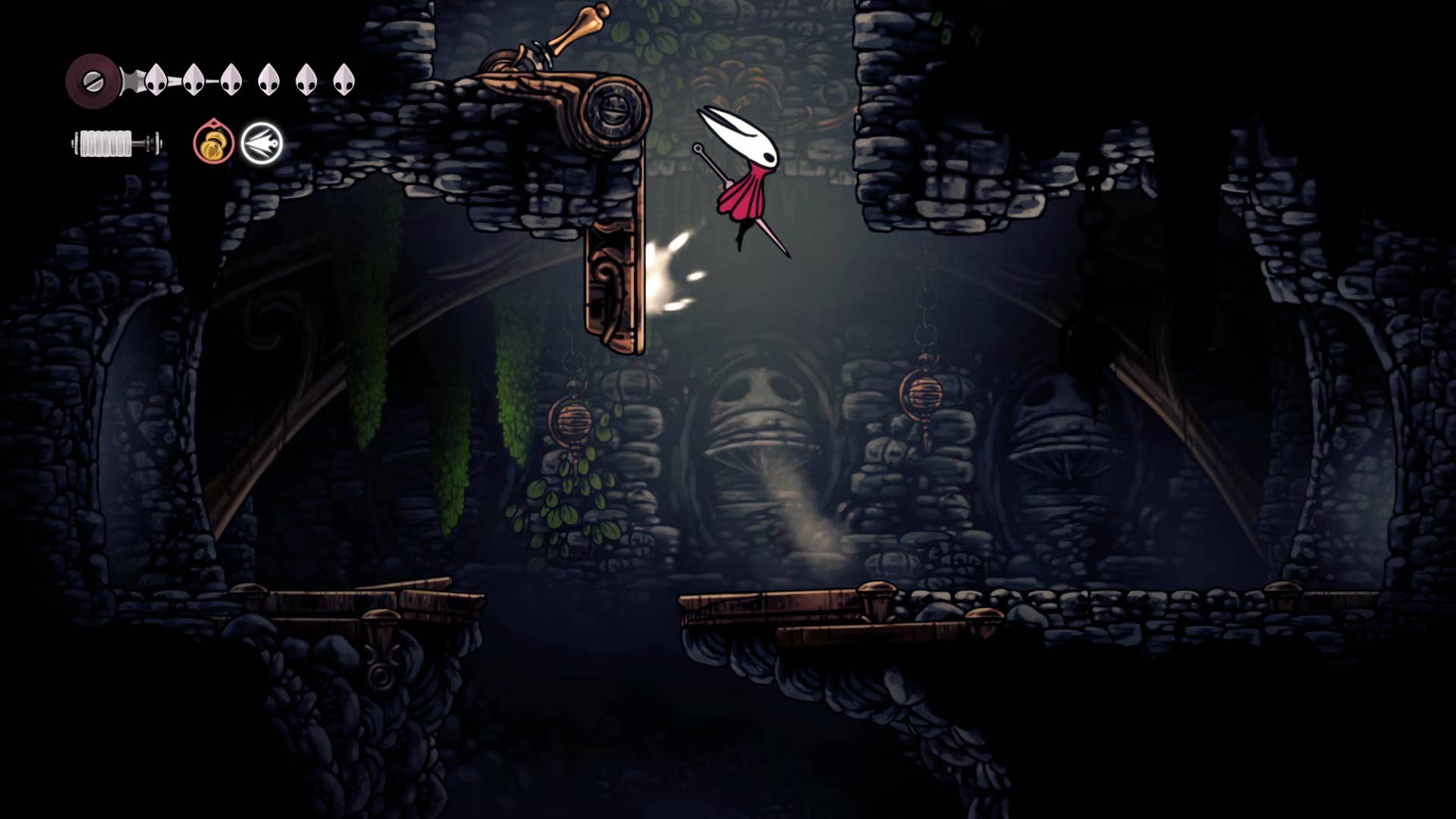 Screenshot of Hollow Knight: Silksong showing paths through various different miscellaneous quest regions in Act 1.