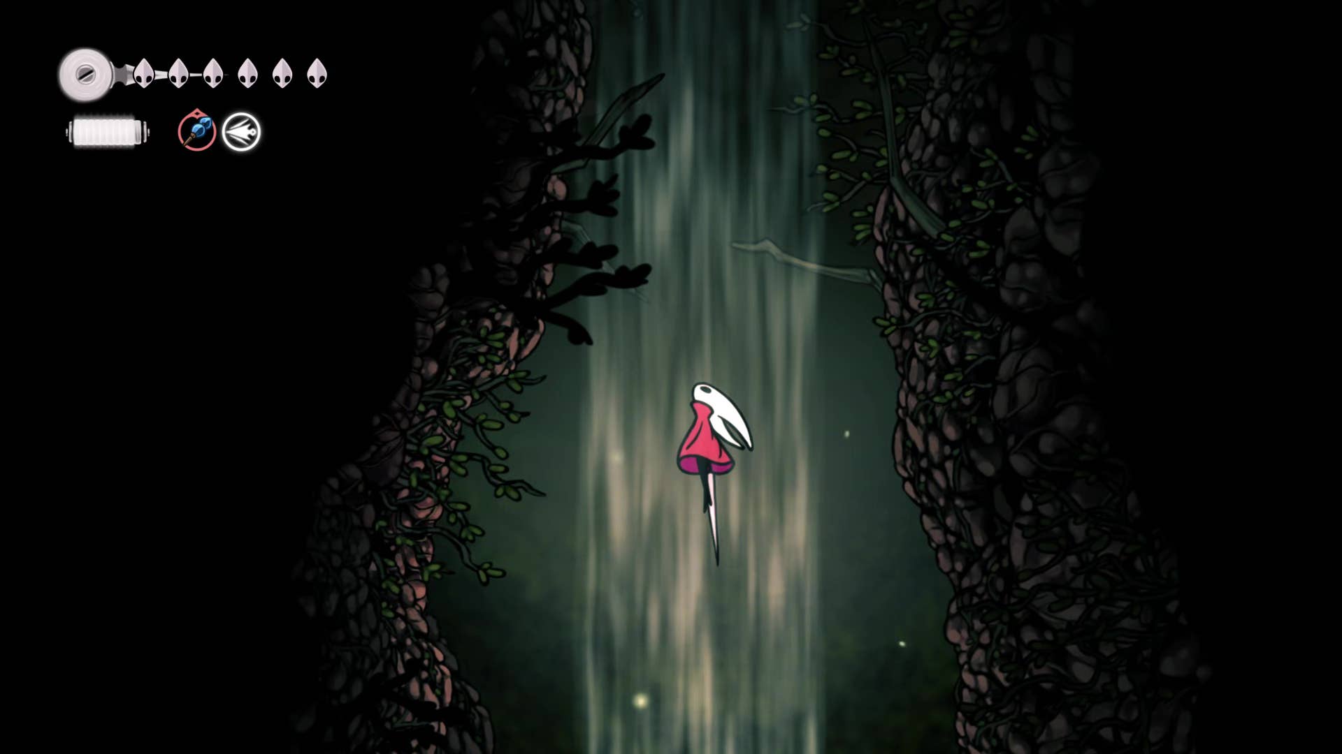 Hollow Knight screenshot: Silkson showing the path through Greymore.