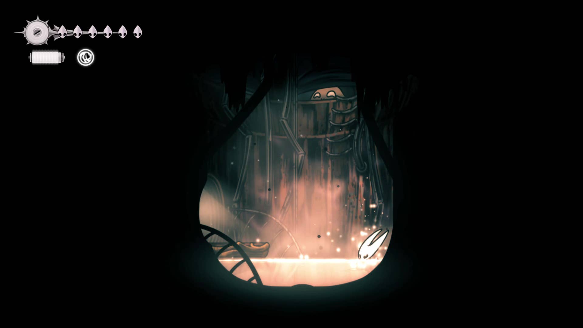 Hollow Knight screenshot: Silkson showing the path through Greymore.