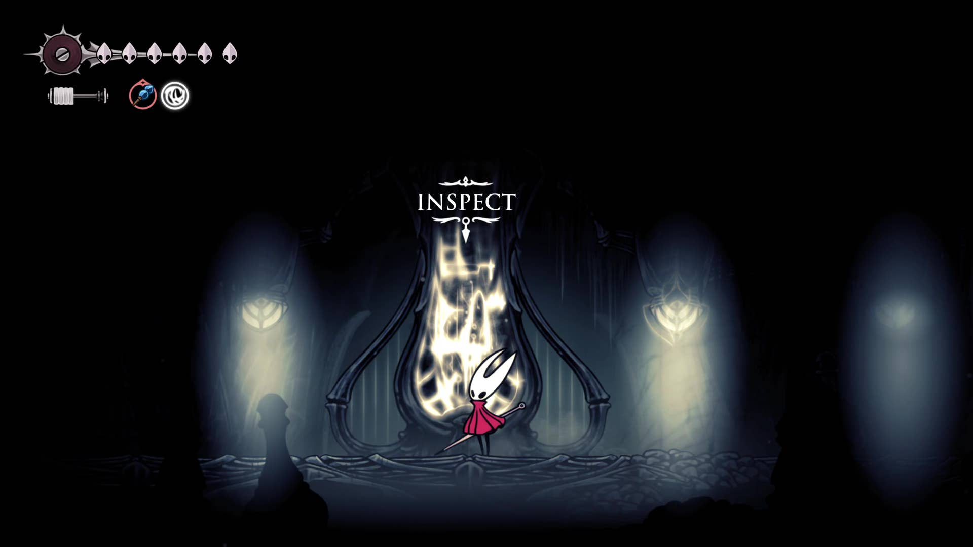 Hollow Knight screenshot: Silkson shows the path through Weavenest Atla.