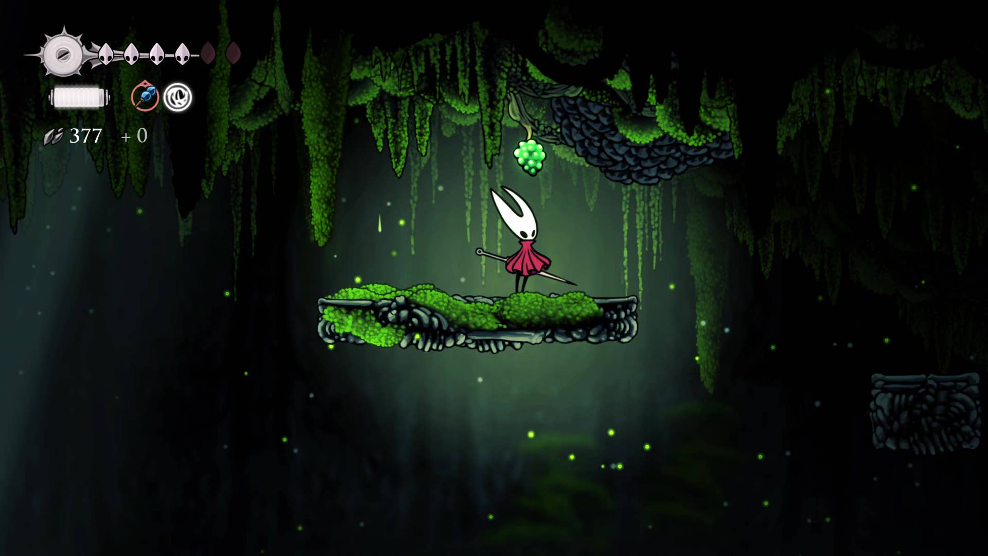 Hollow Knight screenshot: Silkson shows the path through Weavenest Atla.
