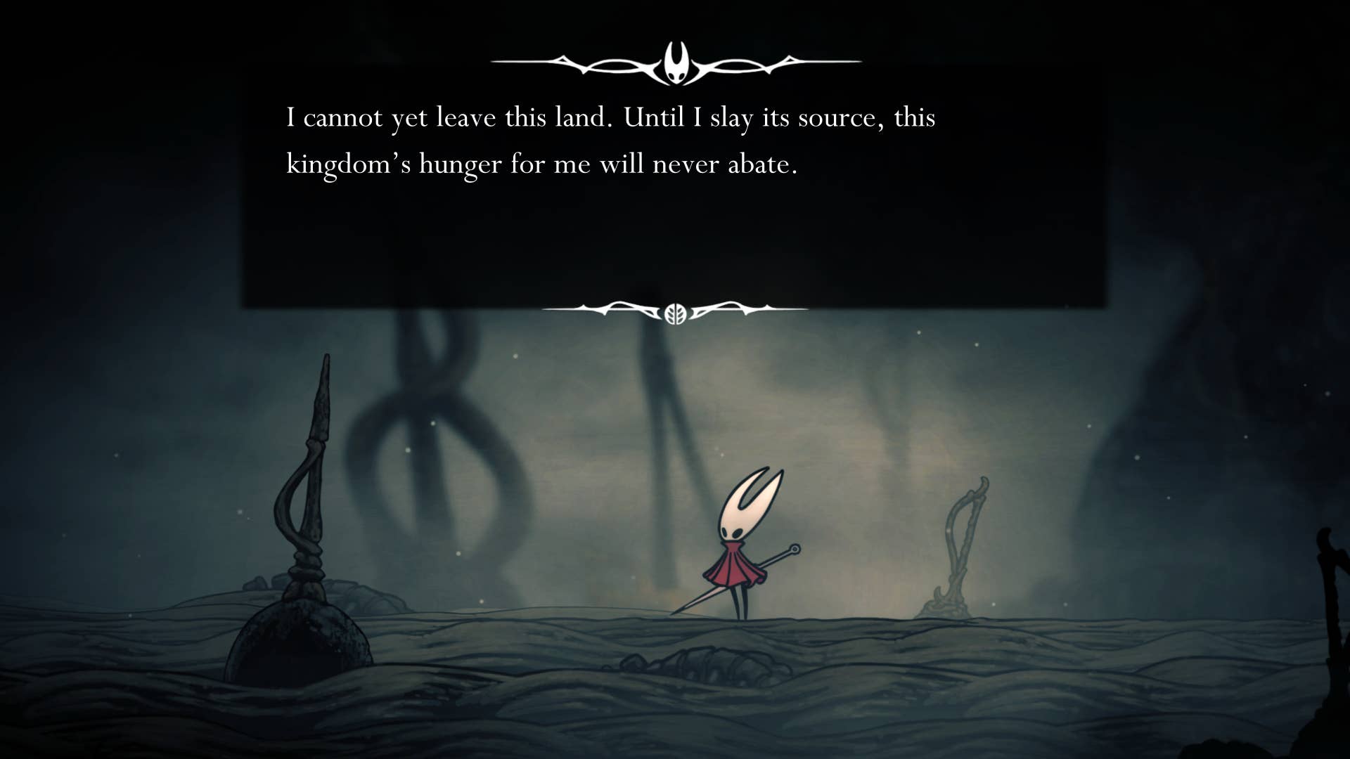 Screenshot of Hollow Knight: Silkson showing a pass through the blown up step.