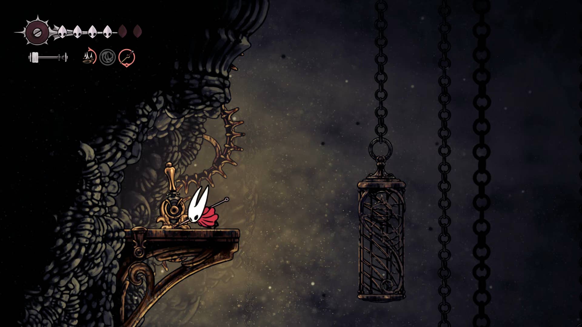 Screenshot of Hollow Knight: Silkson showing a pass through the blown up step.