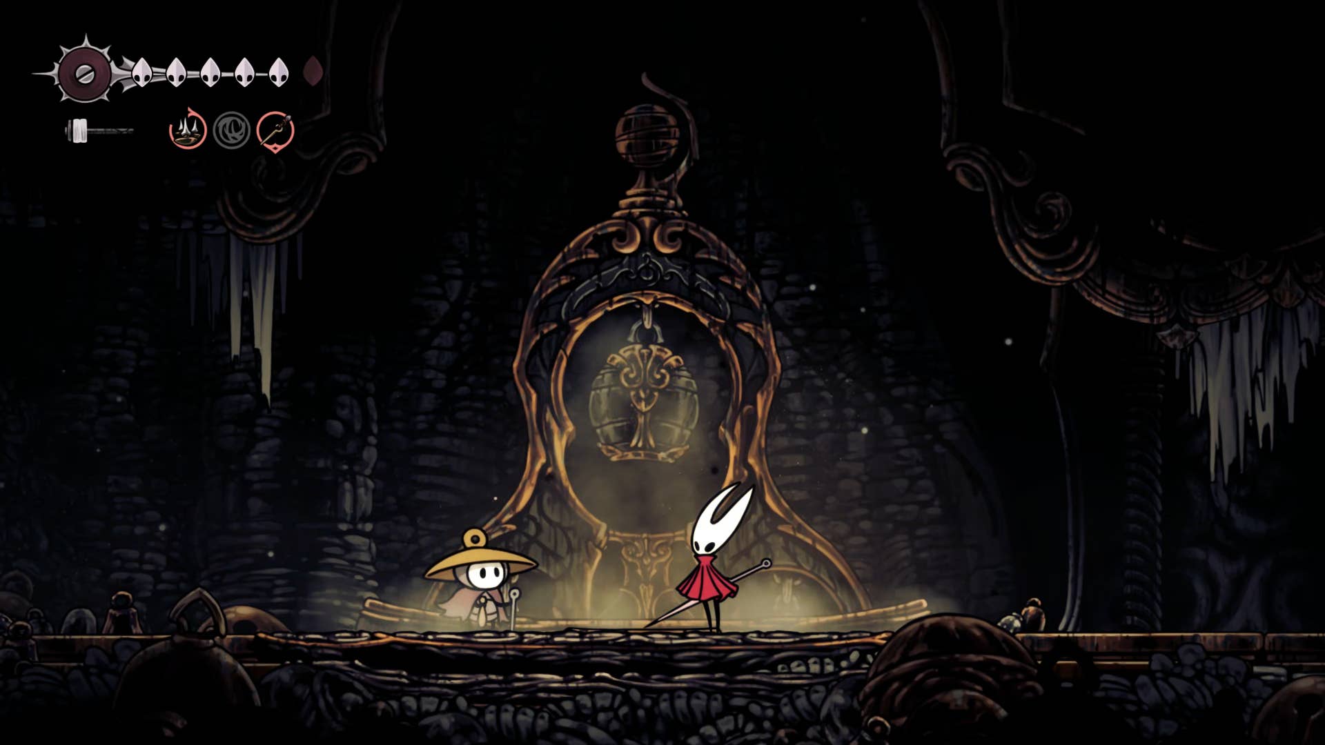 Screenshot of Hollow Knight: Silkson showing a pass through the blown up step.