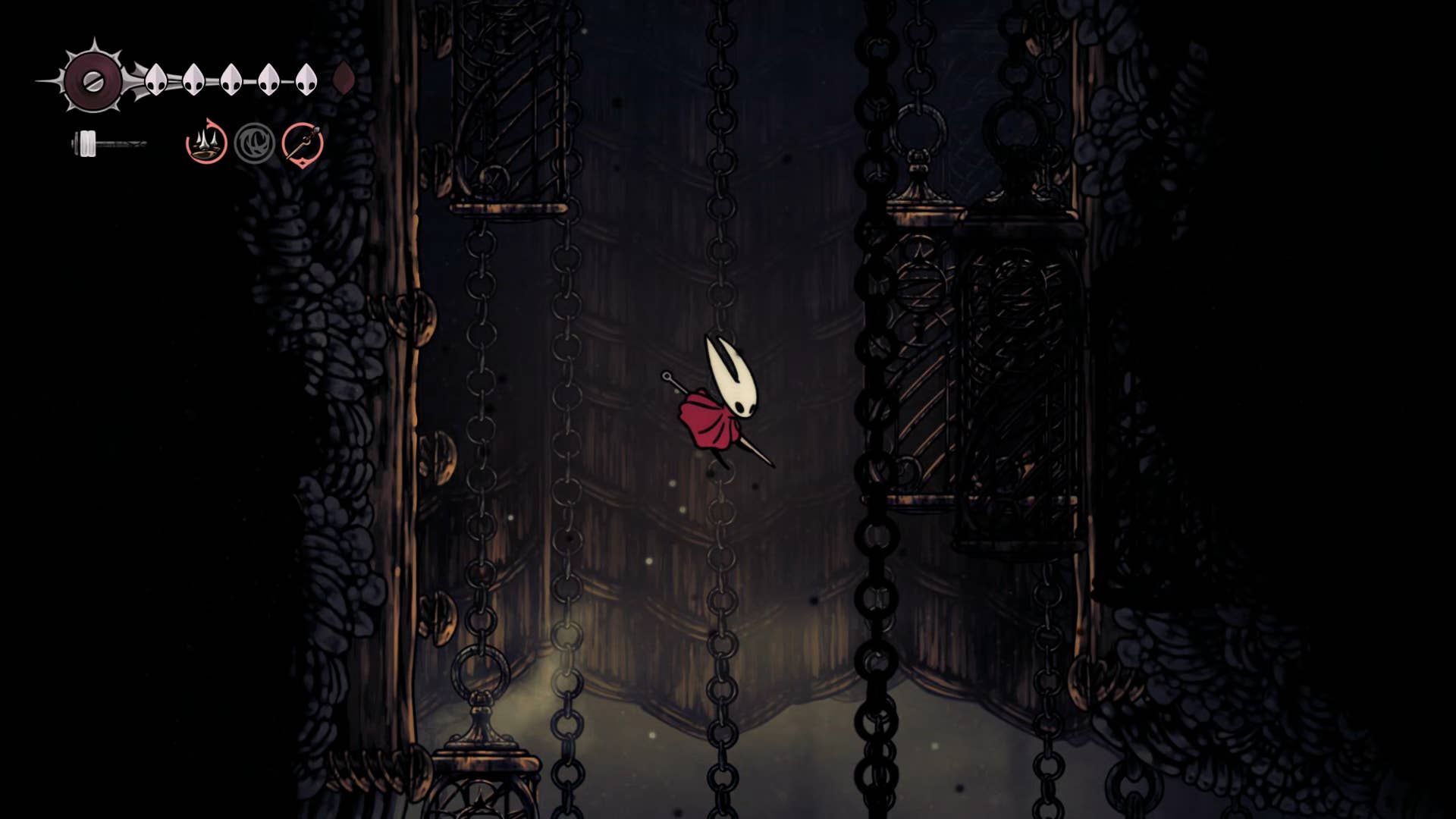 Screenshot of Hollow Knight: Silkson showing a pass through the blown up step.