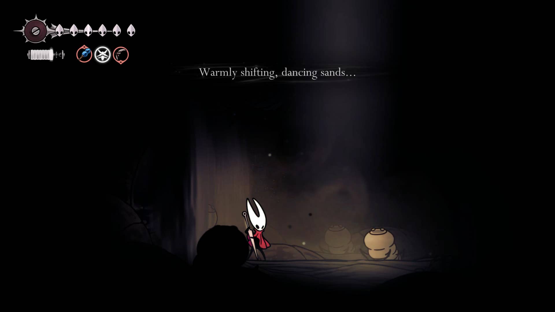 Screenshot of Hollow Knight: Silkson showing a pass through the blown up step.