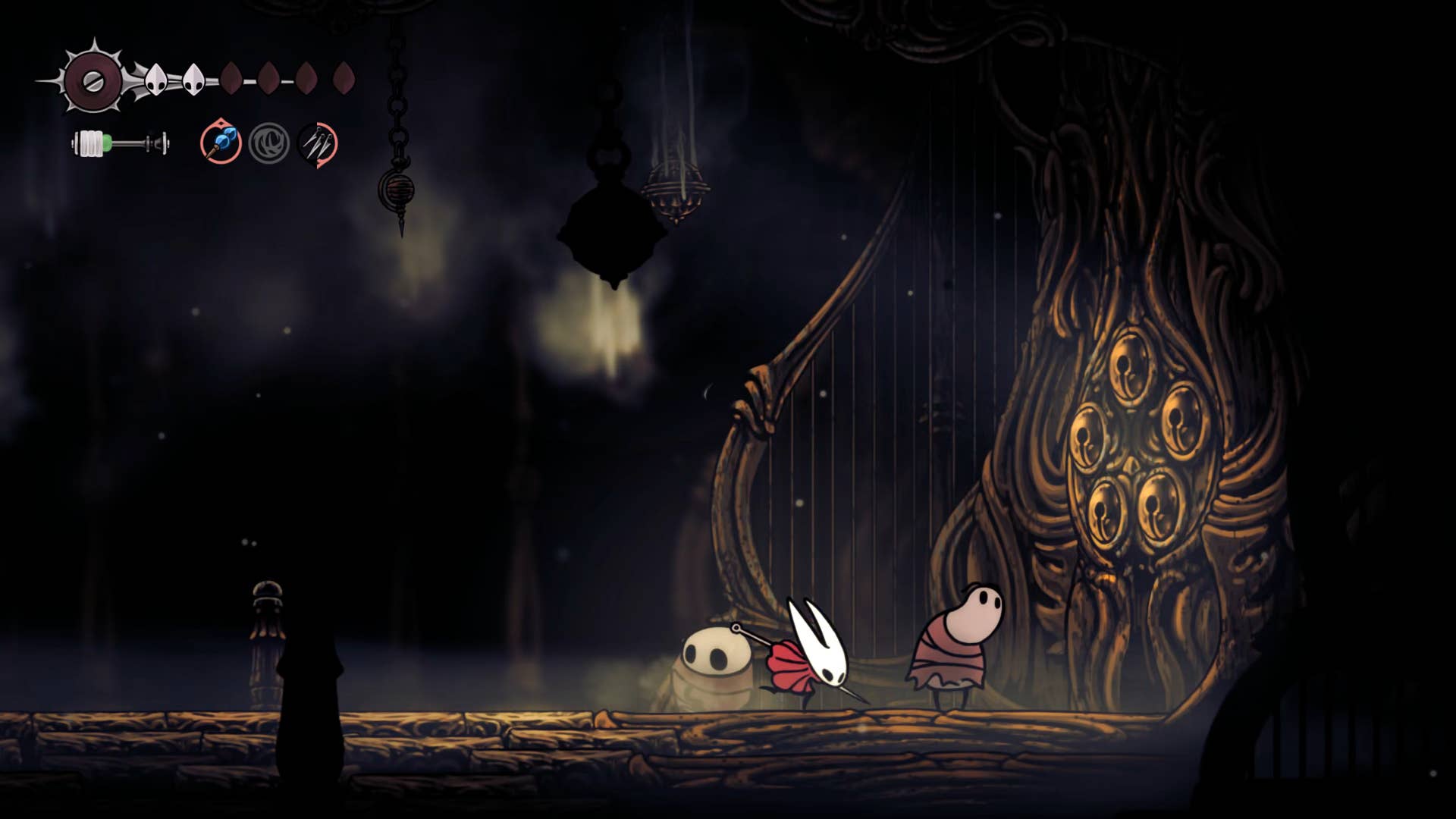Screenshot of Hollow Knight: Silkson showing a pass through the blown up step.